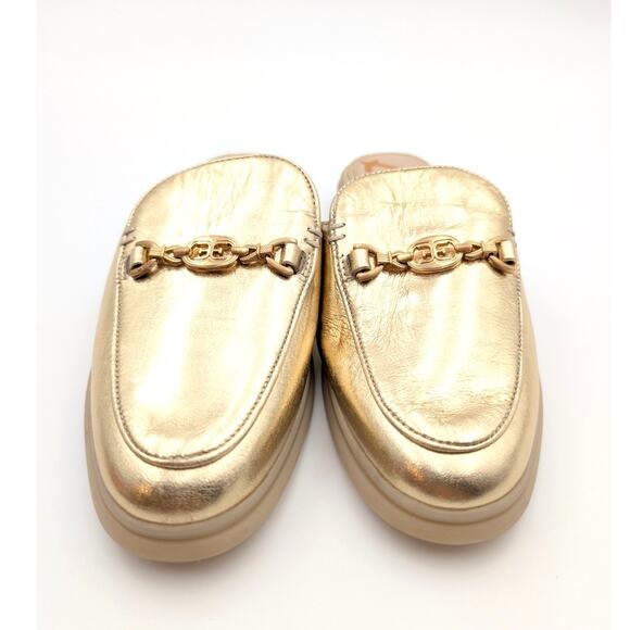 Sam Edelman Kira Slip On Mule Women's Logo Leather Gold Size US5M EU35 - Picture 2 of 11